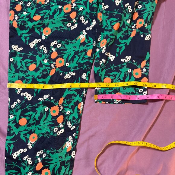 People Tree Claudia Marigold Leaf Print Trousers Organic Cotton size 8 - Picture 13 of 14